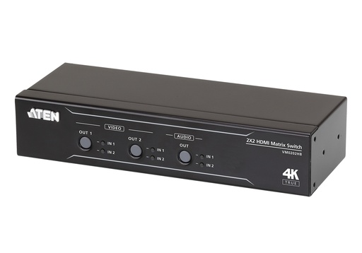 [VM0202HB-AT-G] Switch de matriz HDMI 4K real 2 x 2 con desincrustador de audio