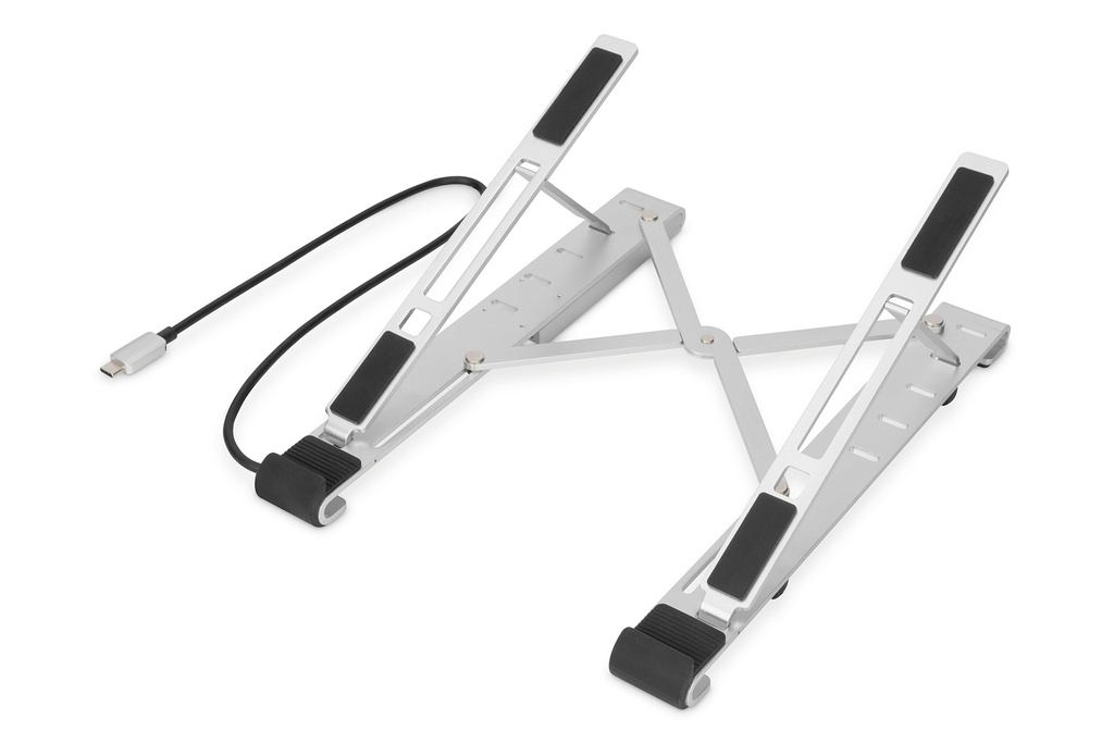 Soporte variable para notebook con hub USB-C integrado, 5 puertos