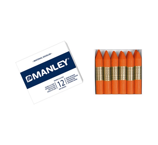 [MNC04500] ESTUCHE 12 CERAS MANLEY MNC04500 BERM. CLARO