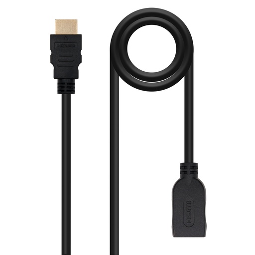 [10.15.1011] Cable HDMI 2.0 Prolongador A/M-A/H, Negro, 1 m