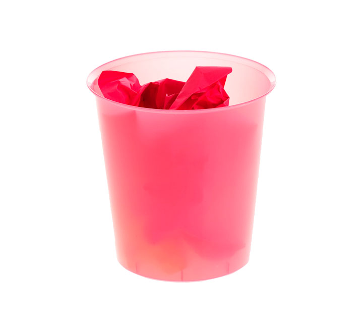 PAPELERA PLASTICO TRASLUCIDO FUCSIA