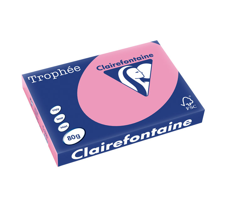 PAQ. 500H PAP. TROPHEE CLF SUAVE A3 80G ROSA OSC