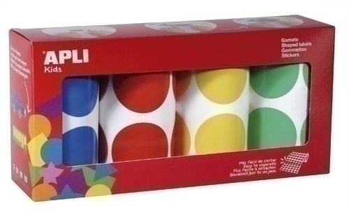 [17634] PACK 4 ROLLOS GOMETS APLI 45MM DIAM. CIRCULOS STDO