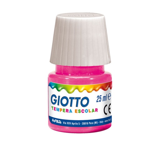 [F356910] BOTE TEMPERA ESCOLAR GIOTTO 25ML MAGENTA 356910 - Pack de 6 unidades