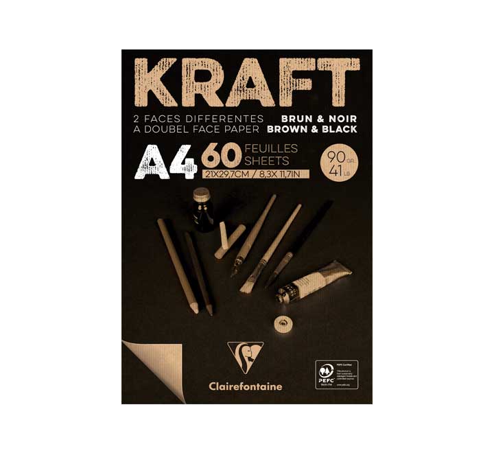 BL. DIBUJO 60H CLF A4 90GR BIC. KRAFT+NEG