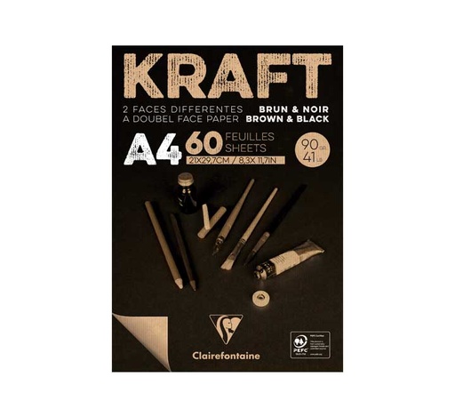 [975818C] BL. DIBUJO 60H CLF A4 90GR BIC. KRAFT+NEG