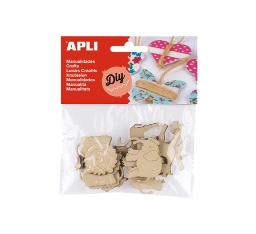 [14800] BOLSA 12 PINZAS PIZARRA APLI ANIMALES 40MM