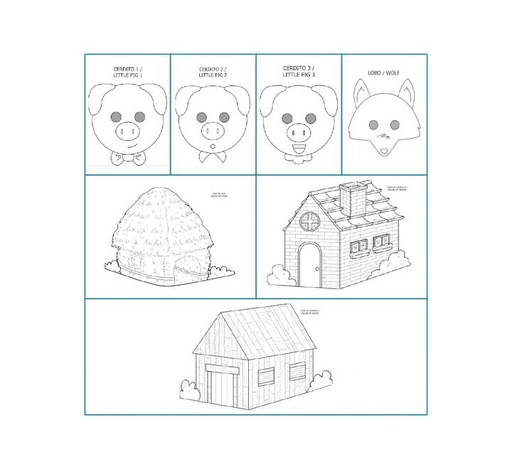 [1400102] PACK 4 CARETAS NIEFENVFER  TRES CERDITOS 1400102