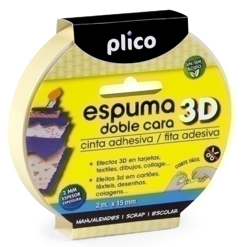 [13313] CINTA DOBLE CARA PLICO 2x15 ESPUMA