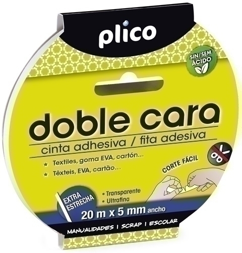 [13310] CINTA DOBLE CARA PLICO 20x5 ULTRA ESTR.