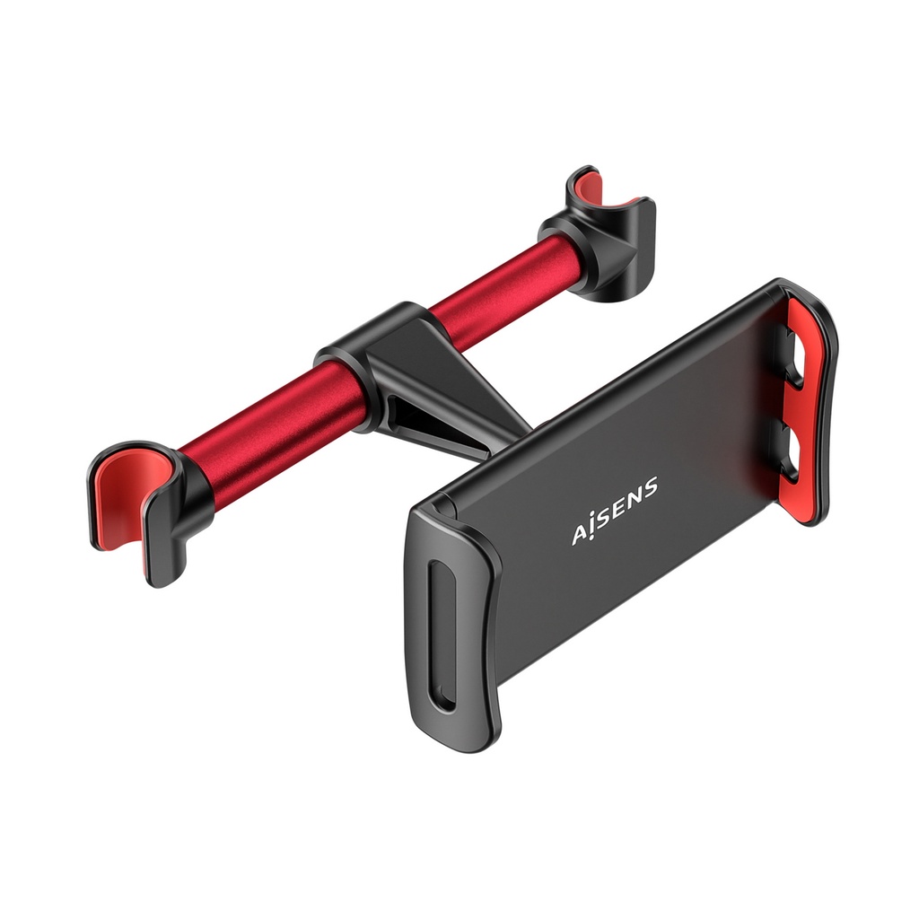 Soporte Coche Ajustable (1 Pivote) Para Reposacabezas Para Telefono / Tablet, Rojo