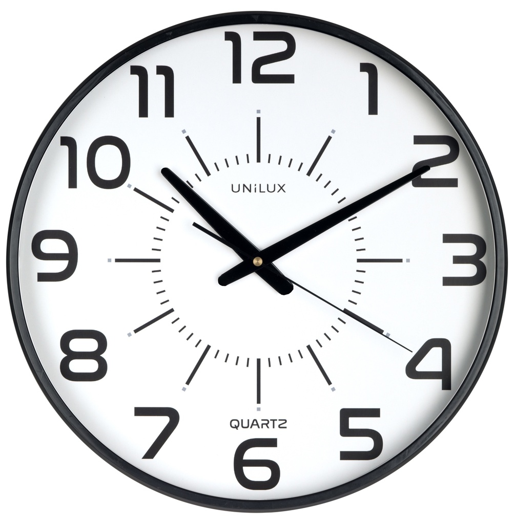 400094487 wall/table clock Pared Quartz clock Alrededor Negro, Transparente