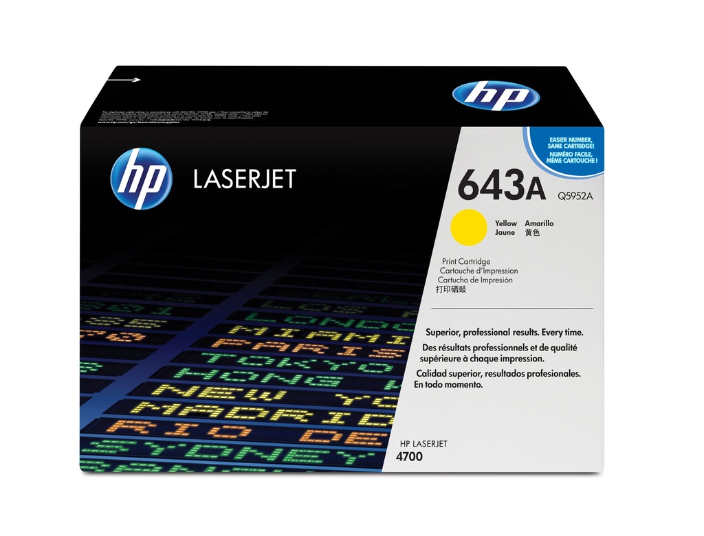 Cartucho de tóner original LaserJet 643A amarillo