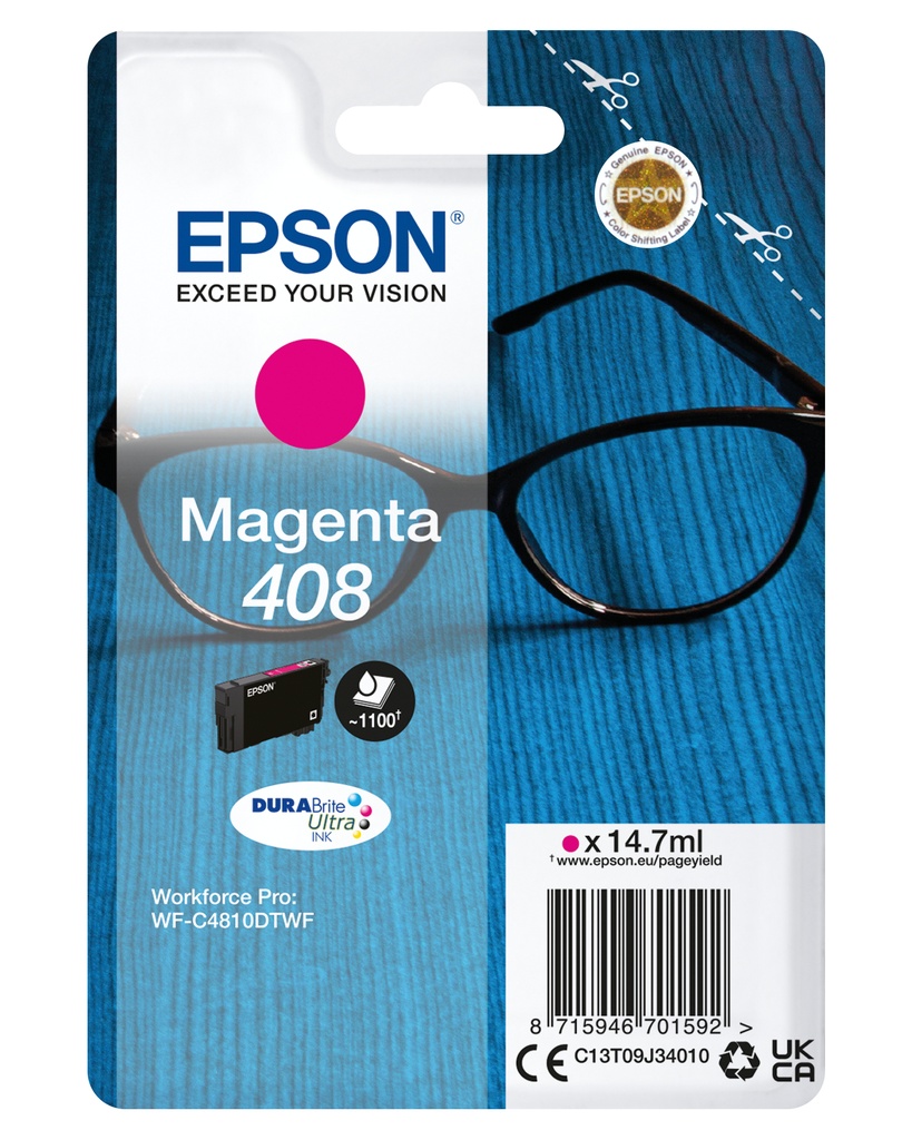 Singlepack Magenta 408 DURABrite Ultra Ink