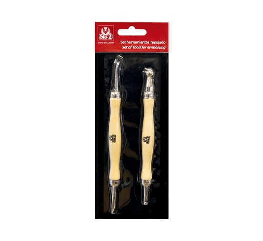[3700001900] SET 2PIEZAS HERRAMIENTAS DOBLES REPUJADO SIO-2