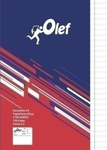 RECAMBIO OLEF A4 100h 4 TAL. PT.2,5