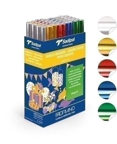 [05355] EXP. 50 ROLLOS PAPEL CELOFAN SADIPAL 0.5X2M STDO