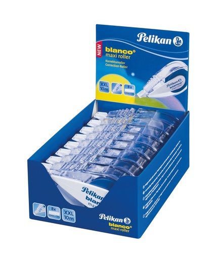 [340315] blanco Maxi corrección de películo/cinta 10 m Azul, Transparente 8 pieza(s)