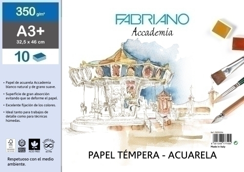 [F74233256] BLOC DIBUJO FABRIANO ACUARELA A3+ 10h