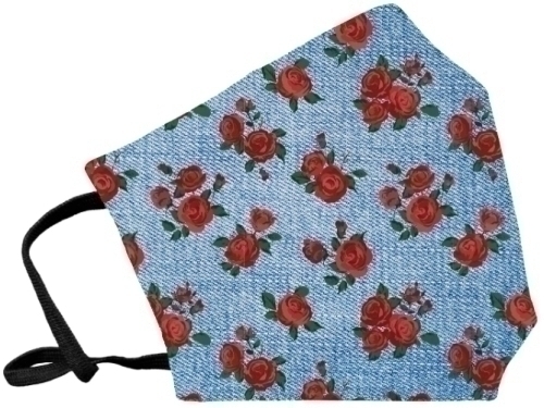 [102RODEL] MASCARILLA REUT. GRAN. ROSES DENIM
