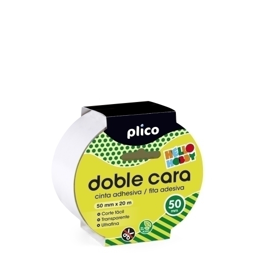 [13321] CINTA ADHESIVA DOBLE CARA PLICO rollo 20x50 MAXIMA ANCHURA