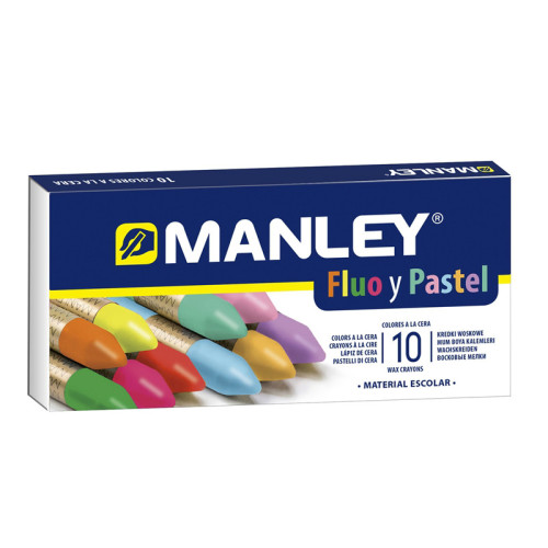 [MNC00044] CERAS MANLEY FLUO/PASTEL ESTUCHE DE 10