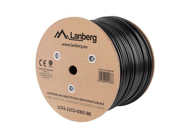 LCF6-21CU-0305-BK cable de red Negro 305 m Cat6 F/UTP (FTP)