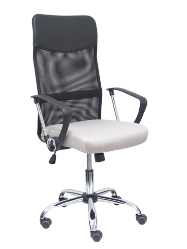 [31BM8403D40CRRP] Silla Gontar respaldo malla negro asiento gris claro