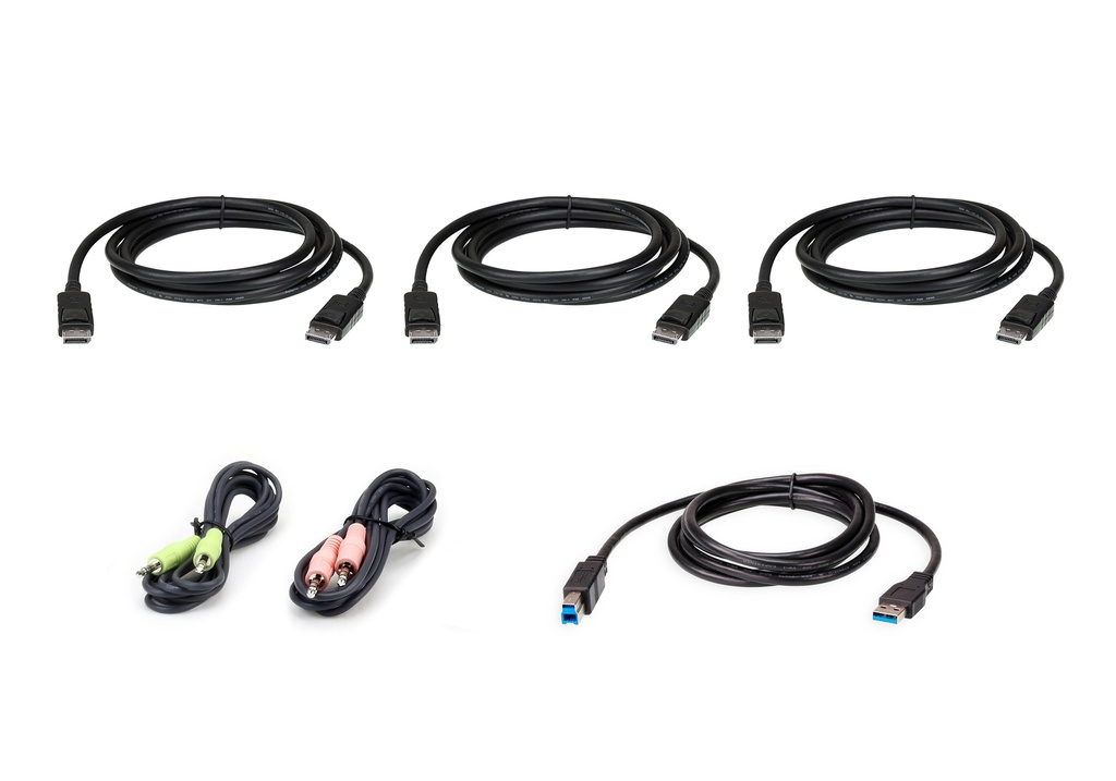 Kit de cable para KVM seguro DisplayPort triple display USB de 1,8 m