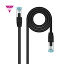 Cable de Red Cat.7 600MHZ LSZH SFTP PIMF AWG26, Negro, 25 cm