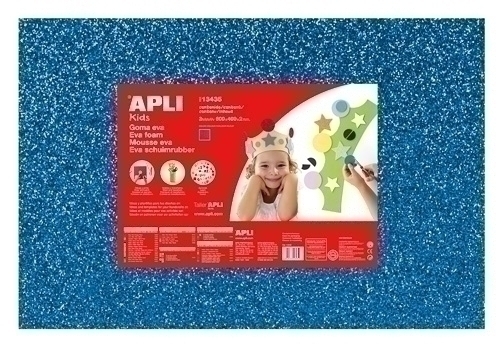 [13435] PACK 3 LAMINAS GOMA EVA PURPURINA AZUL 40X60 2MM