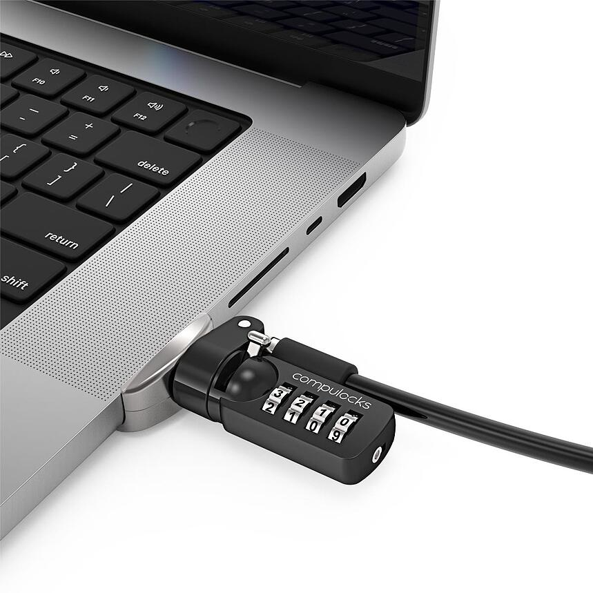 MBPR16LDG02CL cable antirrobo Negro, Plata