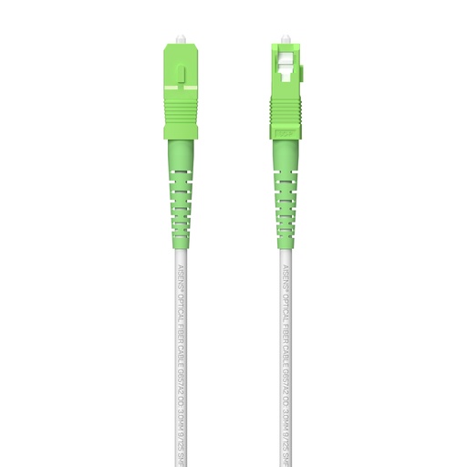 [A152-0618] Cable Fibra Óptica Latiguillo G657A2 3.0 9/125 SMF Simplex CPR DCA LSZH, SC/APC-SC/APC, Blanco, 120 m