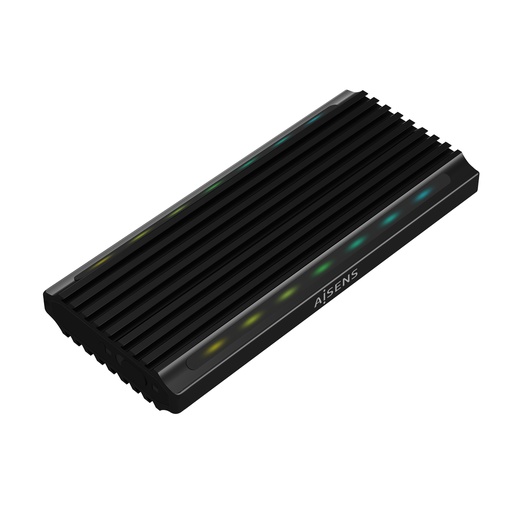 [ASM2-RGB012B] Caja Externa M.2 RGB Gaming ASM2-RGB012B SATA/NVMe A USB3.1 Gen2, Negra