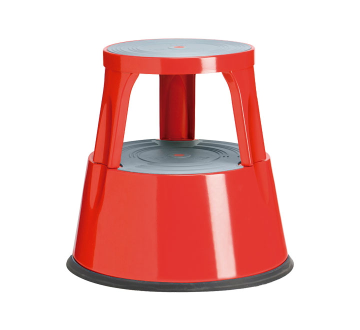 [AS1234] TABURETE 2 PELDAÑOS MET. A-SERIES ROJO
