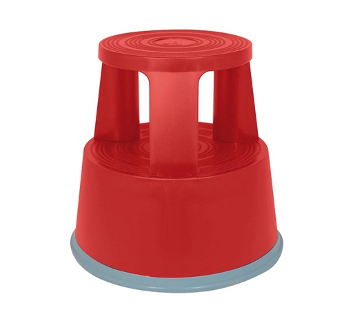 [AS1230] TABURETE PP 2 PELDAÑOS C/RUEDAS A-SERIES ROJO