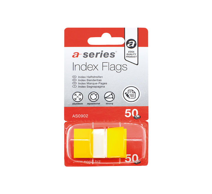 INDICES 50H AUTOADH. A-SERIES 12X44MM AMARILLO