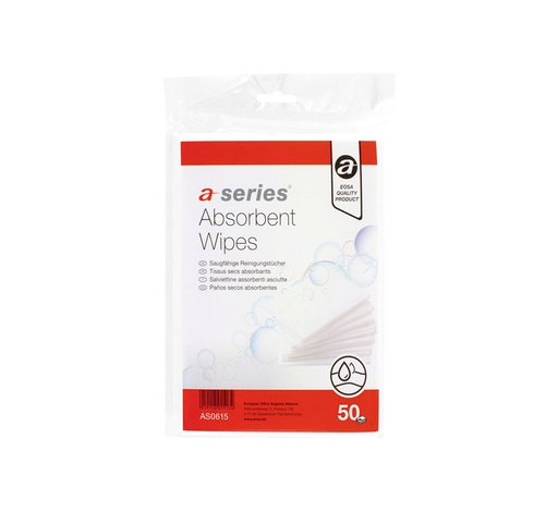 [AS0615] PACK 50 TOALLAS A-SERIES SECAS ABSORB. AS0615