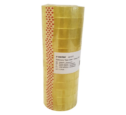 [AS1377] PACK 12 R. CINTA ADH A-SERIES 12MMX33M
