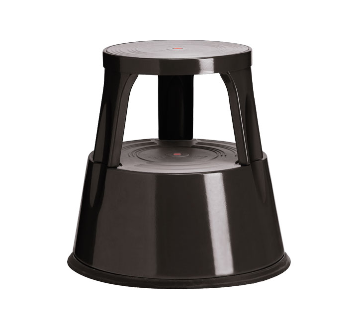 [AS1233] TABURETE 2 PELDAÑOS MET. A-SERIES NEGRO