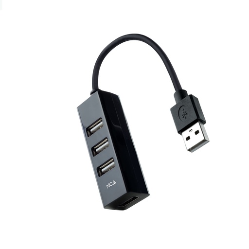 [10.16.4404] Hub USB 2.0 con 4 Puertos de USB 2.0, USB-A/M-USB 2.0/H, Negro, 15 cm