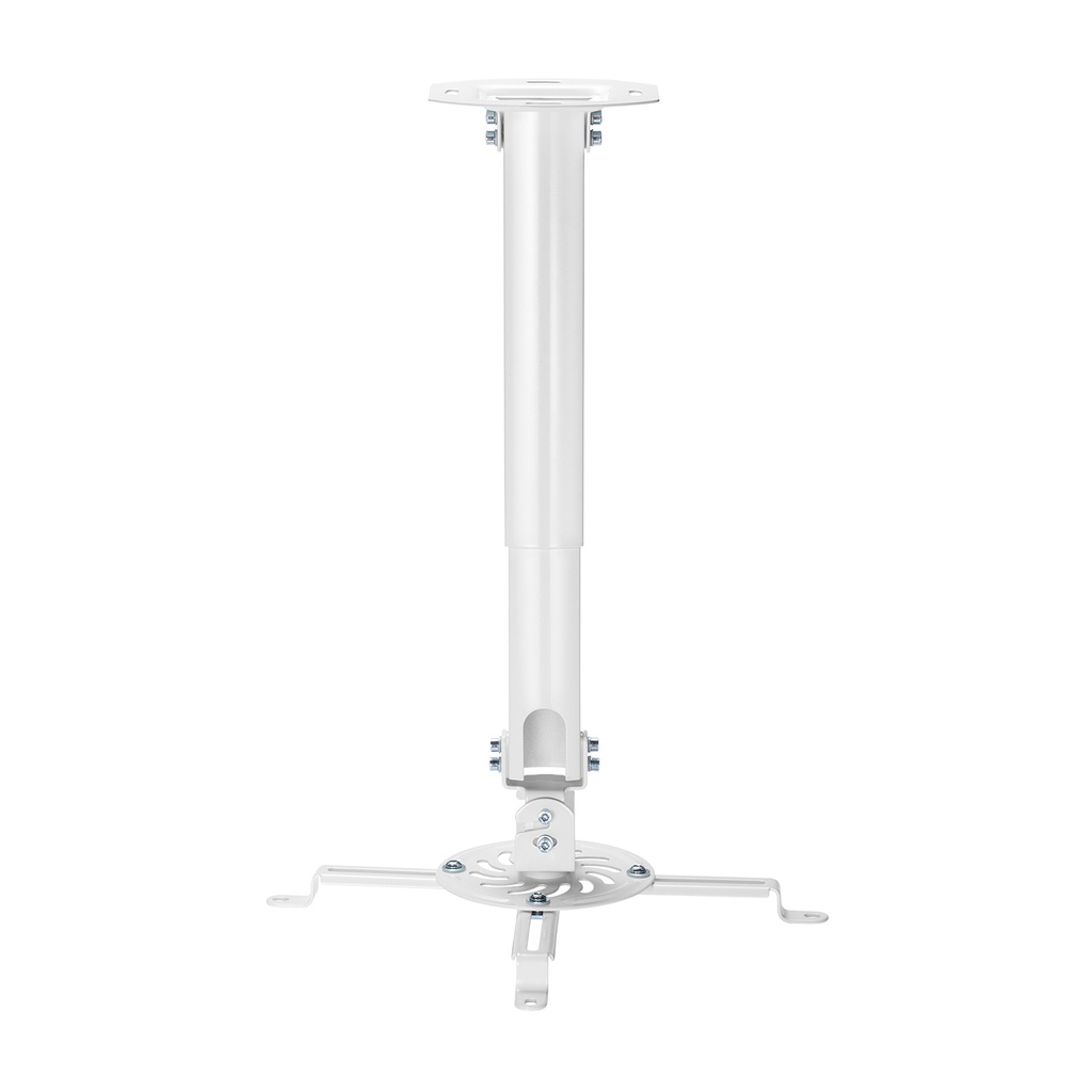 Soporte Universal Giratorio, Inclinable y Extensible de Techo para Proyector 13.5Kg, Blanco