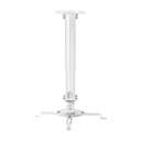 Soporte Universal Giratorio, Inclinable y Extensible de Techo para Proyector 13.5Kg, Blanco