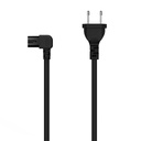 Cable Alimentación Acodado Forma 8, CEE7/16/M-C7/H, Negro, 1.8M