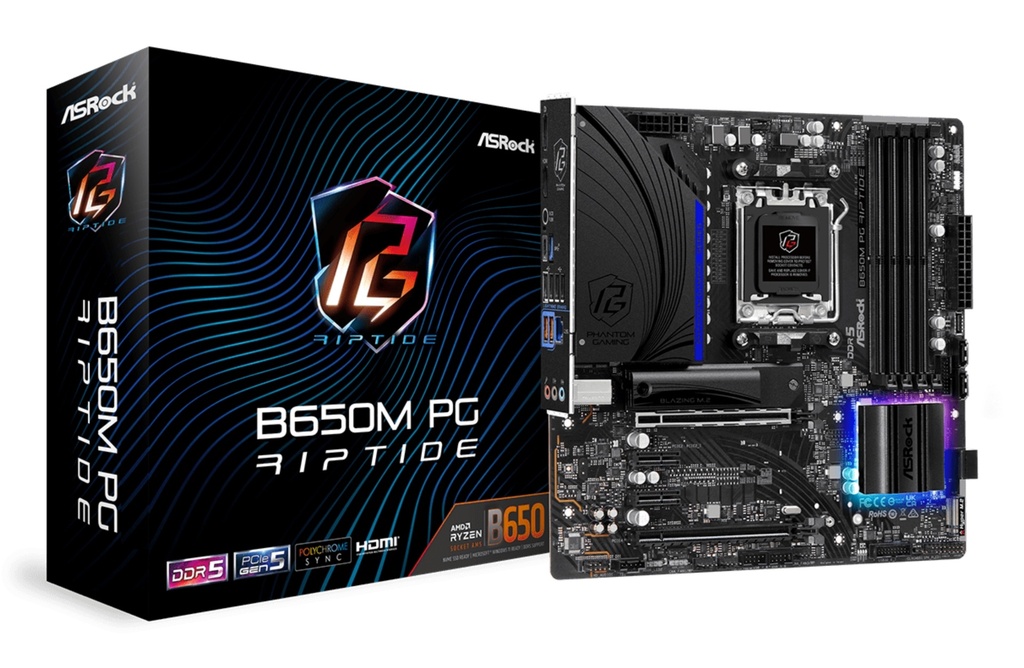 B650M PG Riptide AMD B650 Zócalo AM5 micro ATX