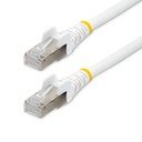 Cable de 3m de Red Ethernet CAT6a - Blanco - Low Smoke Zero Halogen (LSZH) - 10GbE - 500MHz - PoE++ de 100W - Snagless sin Pestillo - RJ-45 - Cable de Red S/FTP