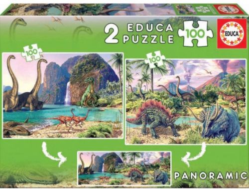 (2x100).dino world.(2 puzzles/100 pzas)