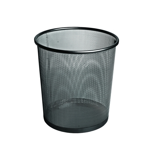 [91312] PAPELERA FOROFIS METAL REDONDA NEGRA