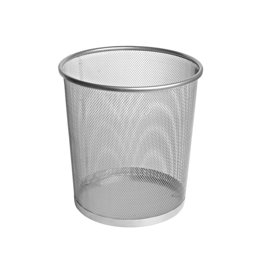 [91313] PAPELERA FOROFIS METAL REDONDA PLATA