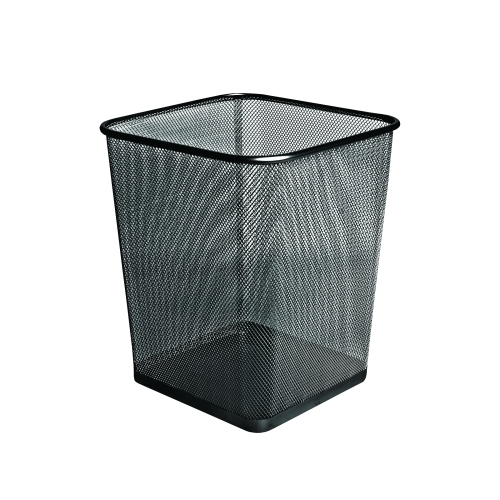 [91328] PAPELERA FOROFIS METAL CUADRADA NEGRA